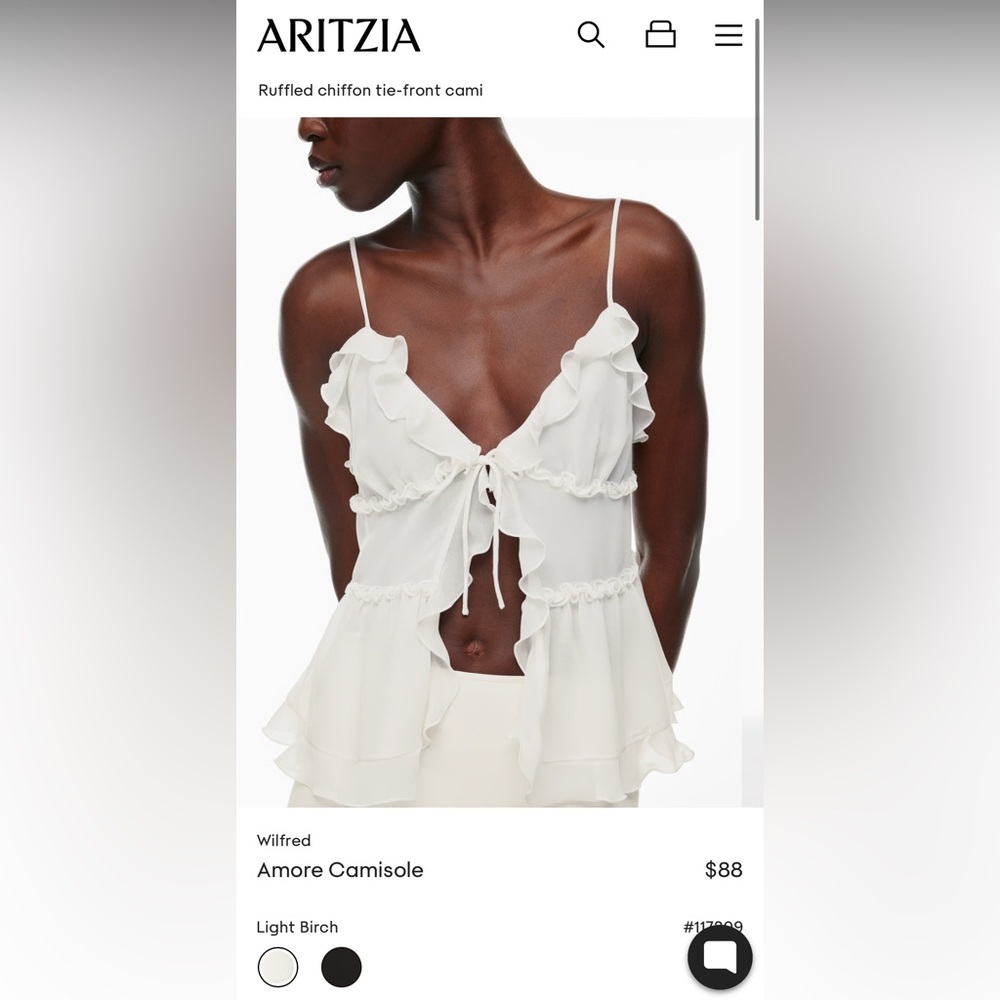 NWT Amore camisole in white (light birch) size medium, price negotiable